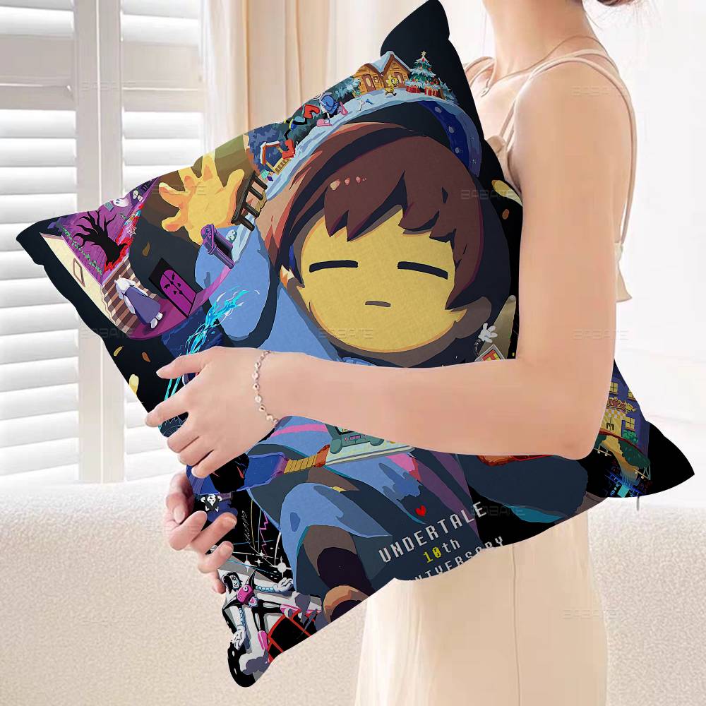 Anime Undertale Game Cushion Cover Inches Farmhouse Decor Home Throw Pillow Covers For Couch Decorations