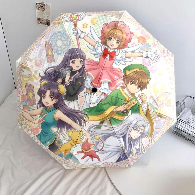 1 шт. Автоматический складной зонт - Рисунок Cardcaptor Sakura Портативный складной дизайн С 8 спицами Рождественские и Новогодние подарки