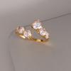Youthway Delicate Zircon Rings For Women Minimalist  Gold Plated Stainless Steel Open Rings Simple Fashion Jewelry Girls Gift
