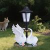 Садовая статуя Лебедя Искусство с солнечным уличным светом Поделки Стильное украшение Подарок Ландшафтная лампа