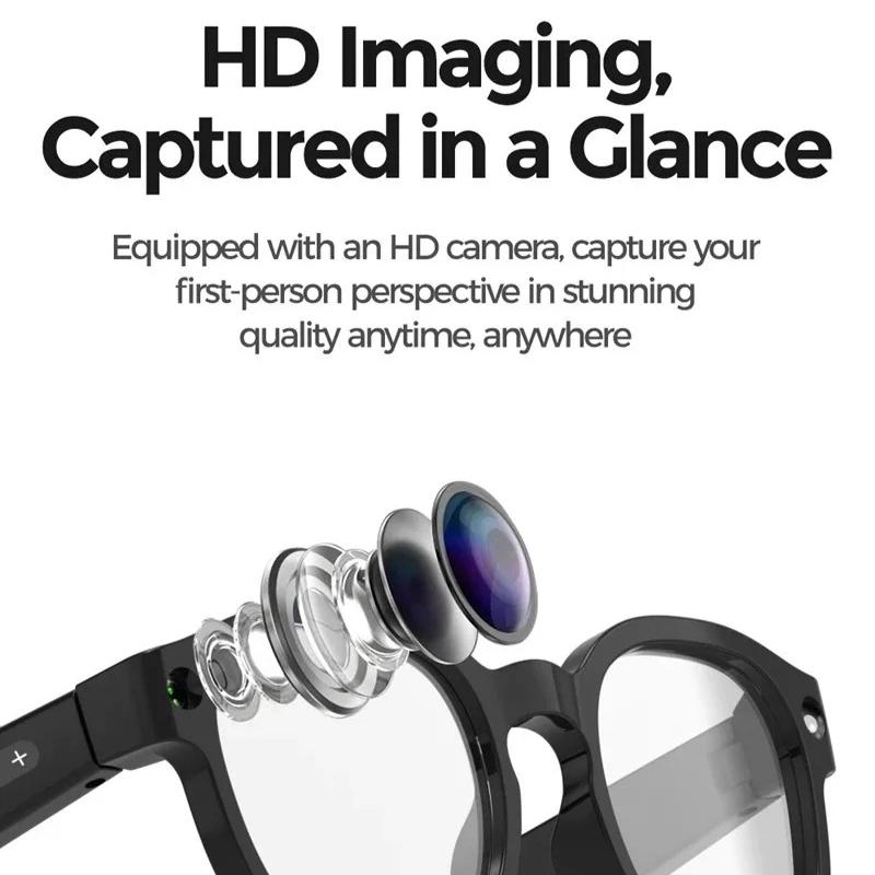 Новые ИИ-умные очки ИИ-перевод 500 Вт HD-камера Съемка 4K Изображение Bluetooth Звонки Запись Беспроводная музыка Многофункциональные умные солнцезащитные очки Унисекс