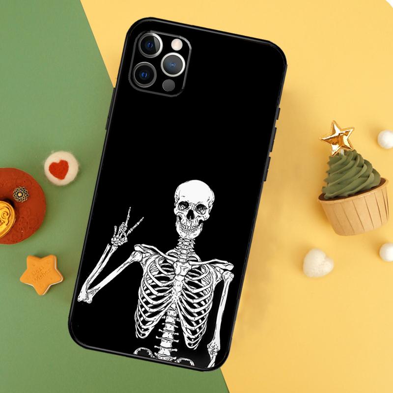 Эстетичный чехол-скелет для телефона iPhone 17 17Air 16 15 14 13 11 12 Pro Max 12 13 Mini 16E Ударопрочный чехол
