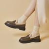 Autumn and Winter British Style Small Leather Shoes for Female New Student's Japanese Vintage Plush Warm Cotton Shoes for Women