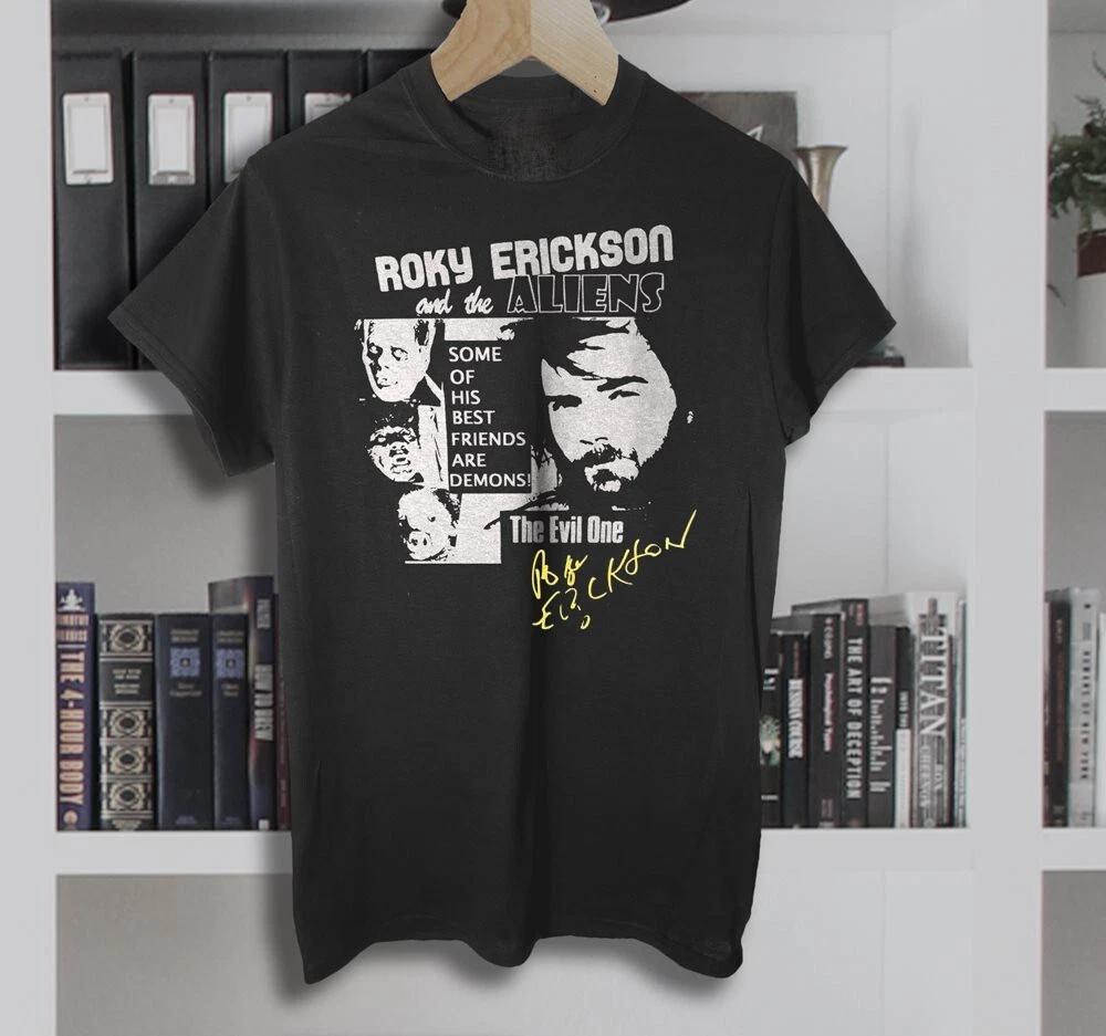 Vintage Roky Erickson The Evil One Cotton Full Size Unisex Black Tee Shirt TR145