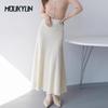 Women Slim Knitted Skirts Ladies Elegant A-Line Long Maxi Skirts Korean Fashion Casual Midi Skirt Faldas