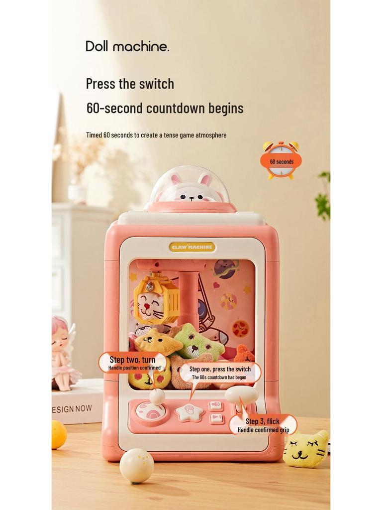 Little Rabbit Kids' Claw Machine - Cute Plush Toy with Sound & Light for Boys and Girls