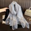 Luxury Brand Women Fashion Scarf Plain Solid Silk Chaetodon Auripes Shawls Scarves Summer Lady Bandanas Foulard Hijab