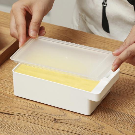 2-in-1 Butter Slicer Box with Lid Spatula Included Safe Odor-proof Butter Cutter Container for Fridge Kitchen