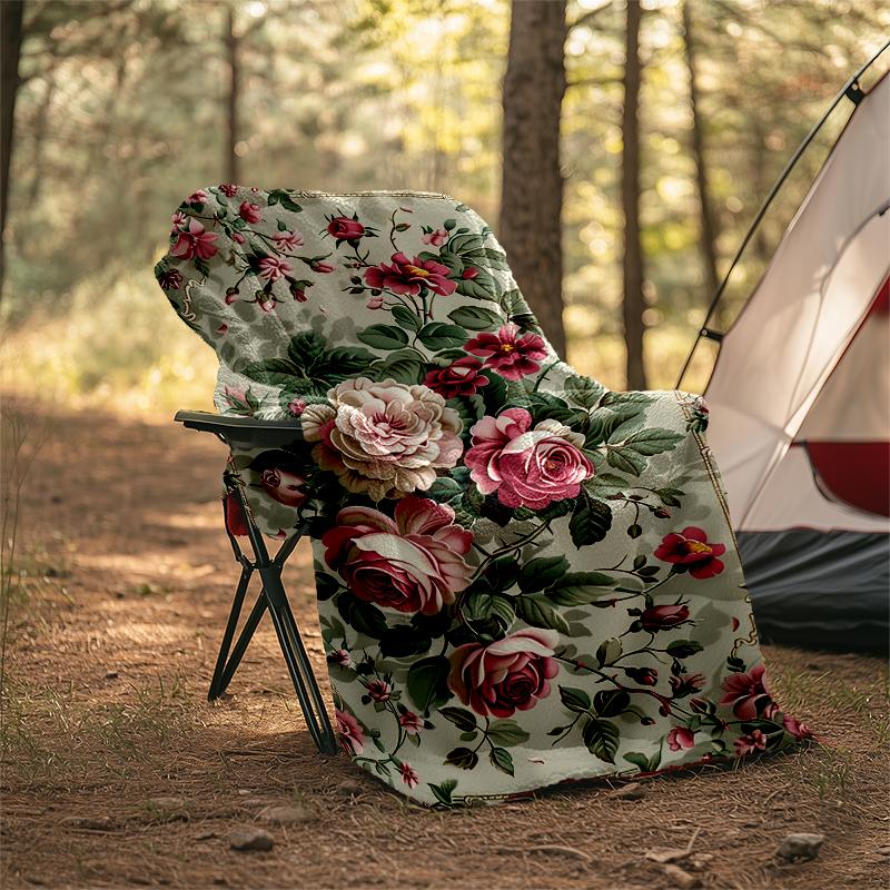 Floral Bouquet Print Flannel Blanket, Soft Warm Lightweight Throw Blanket for living Room,Sofa Bed Camping office