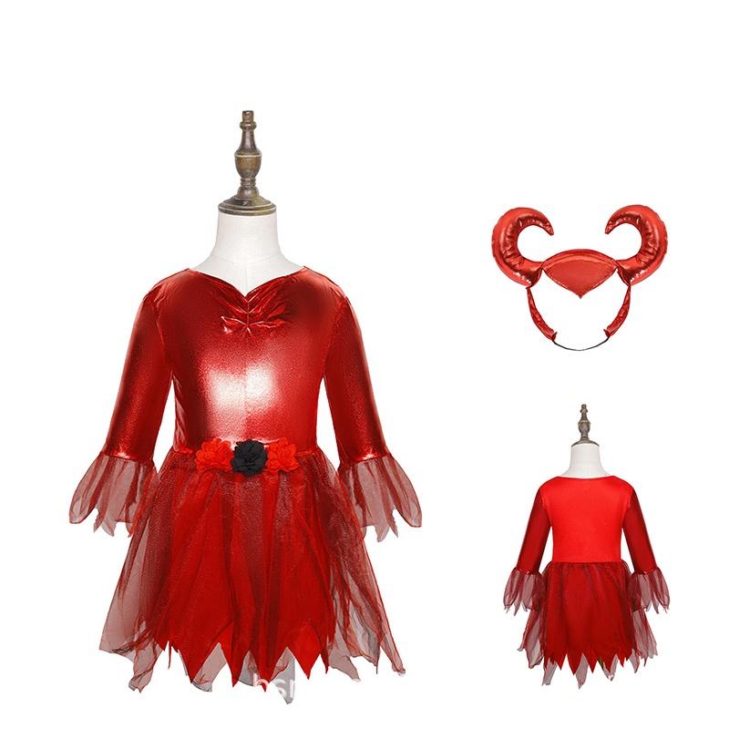 Костюм Демона Red Bull на Хэллоуин для девочек, мягкий полиэстер, европейский и американский стиль, идеально подходит для косплея и костюмированных вечеринок