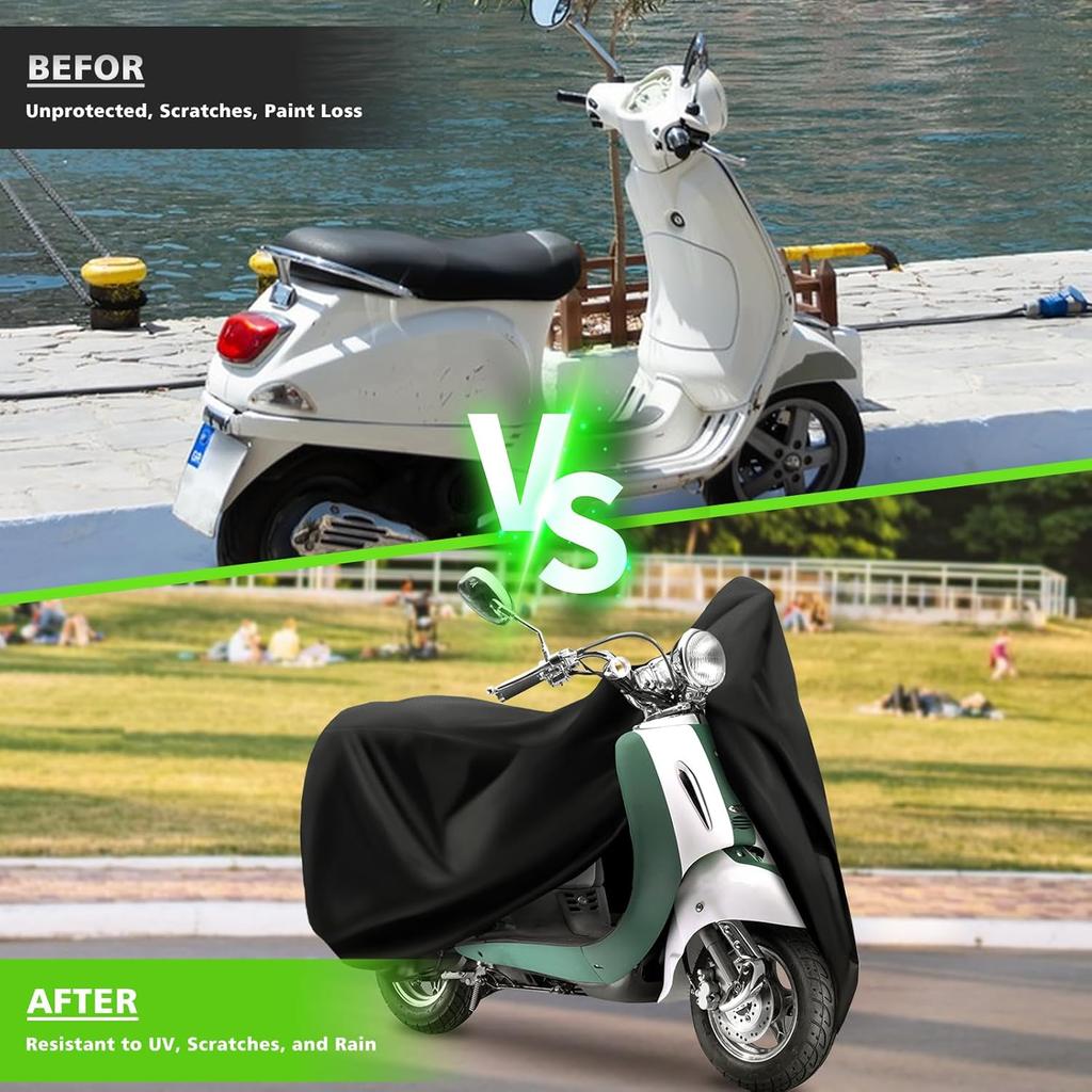 COVERVIN Водонепроницаемый чехол для скутера, уличный, Чехол для мопеда и Чехол для Vespa, Всепогодный, Защита от дождя и УФ-лучей, Длина 60 дюймов (XS)