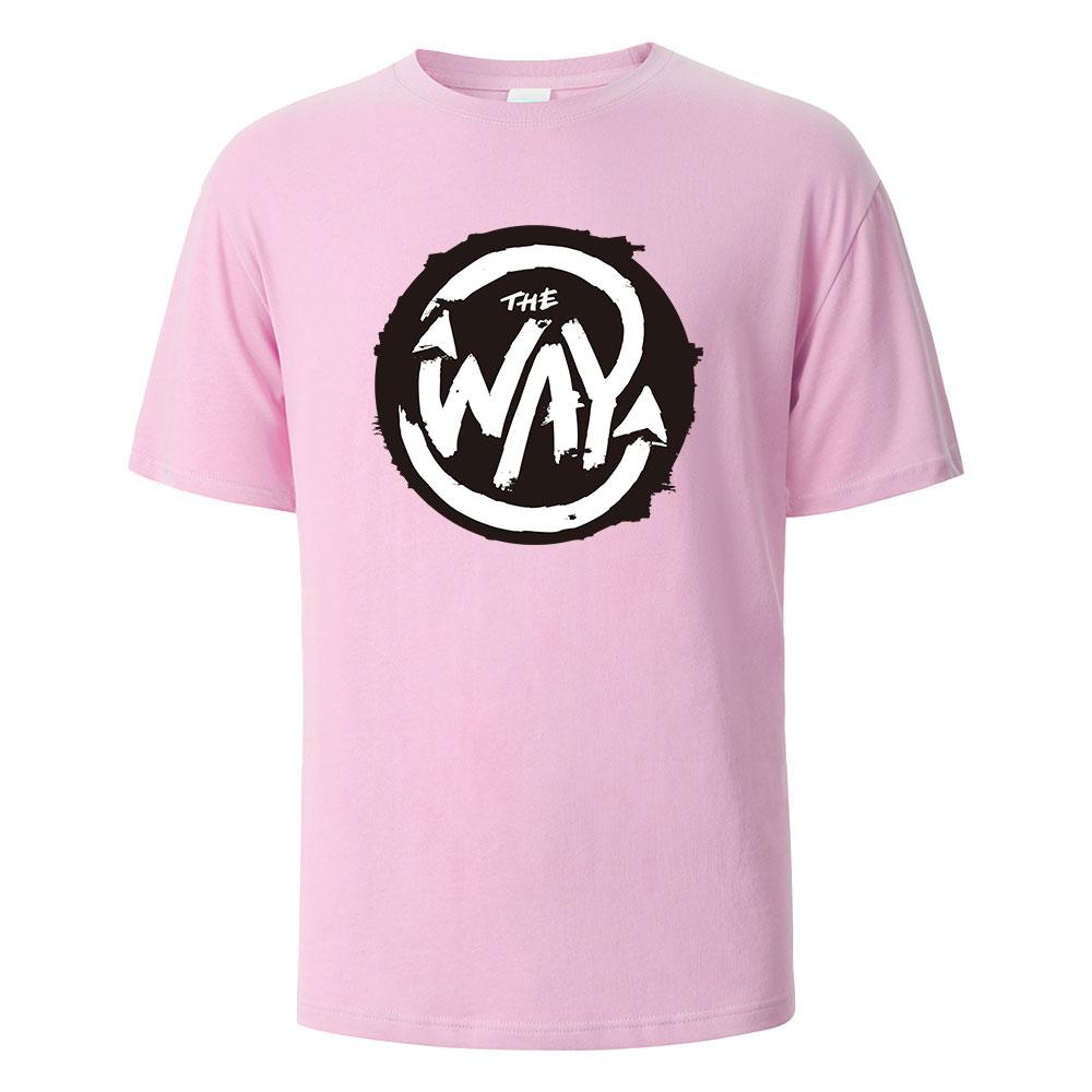 Мужская футболка с принтом The Way Streetwear 100% Хлопок Топы для мужчин и женщин Летние дышащие с коротким рукавом Повседневные базовые футболки с круглым вырезом