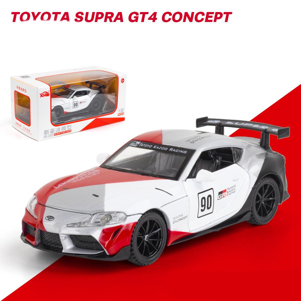 Масштаб 1/32 Toyota Supra GT4 Concept, литая под давлением модель автомобиля, игрушечный автомобиль с откатным механизмом, звуком и светом для детей, коллекция подарков для мальчиков и девочек