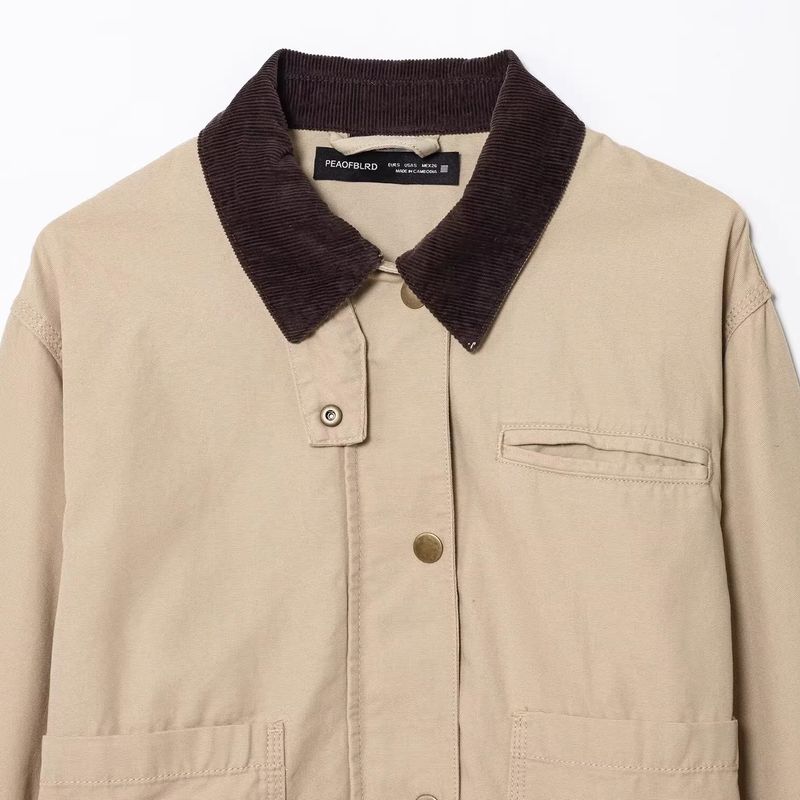 Araltay New Arrival Fashion Style Women's Clothing Denim Casual Corduroy Collar Beauty Retro Style Tooling Style Short Jacket Outwear