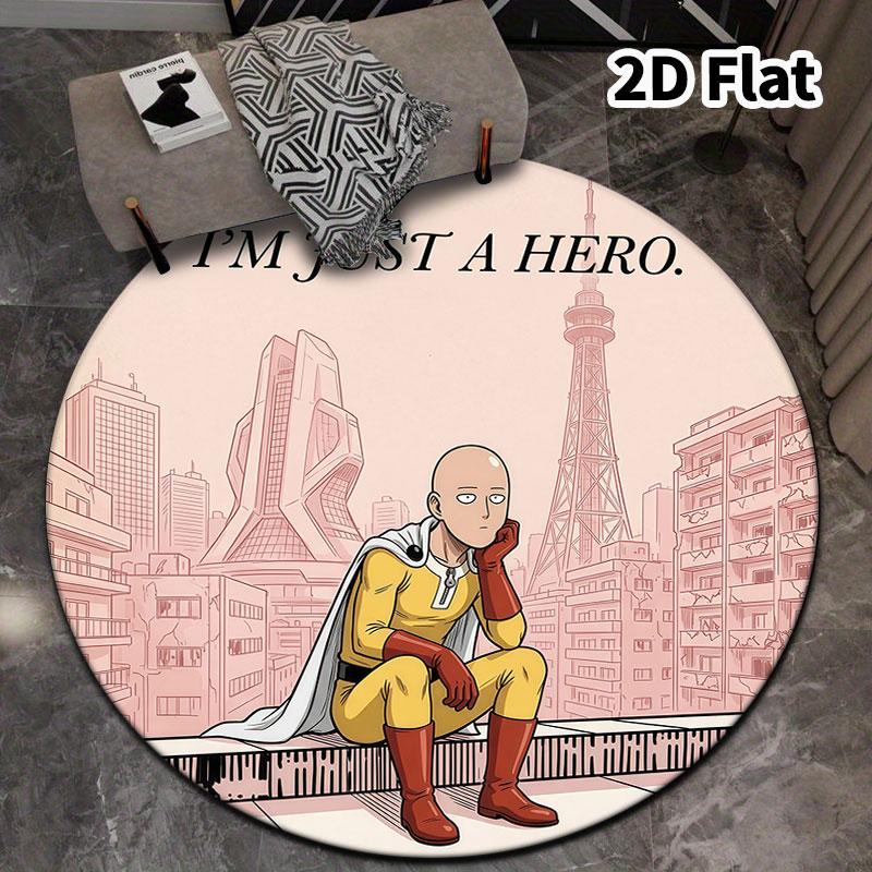 Onepunch Man Round Area Rug Carpet Rug For Living Room Bedroom Sofa Playroom Decor Nonslip Floor Mat