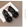 Girls British Style Leather Shoes Spring and Autumn 2025 New Black Foreign Style Little Girl Loafers Soft Sole Children's Beanie Shoes