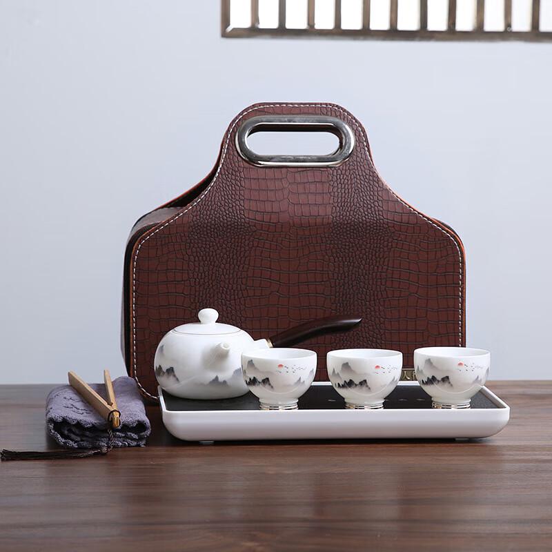 Celadon Ceramic Travel Tea Set with Gaiwan