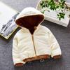 Children's Warm Cotton-padded Winter Thick Coat Cute Bear Shape Baby Corduroy Hooded Zip Jacket