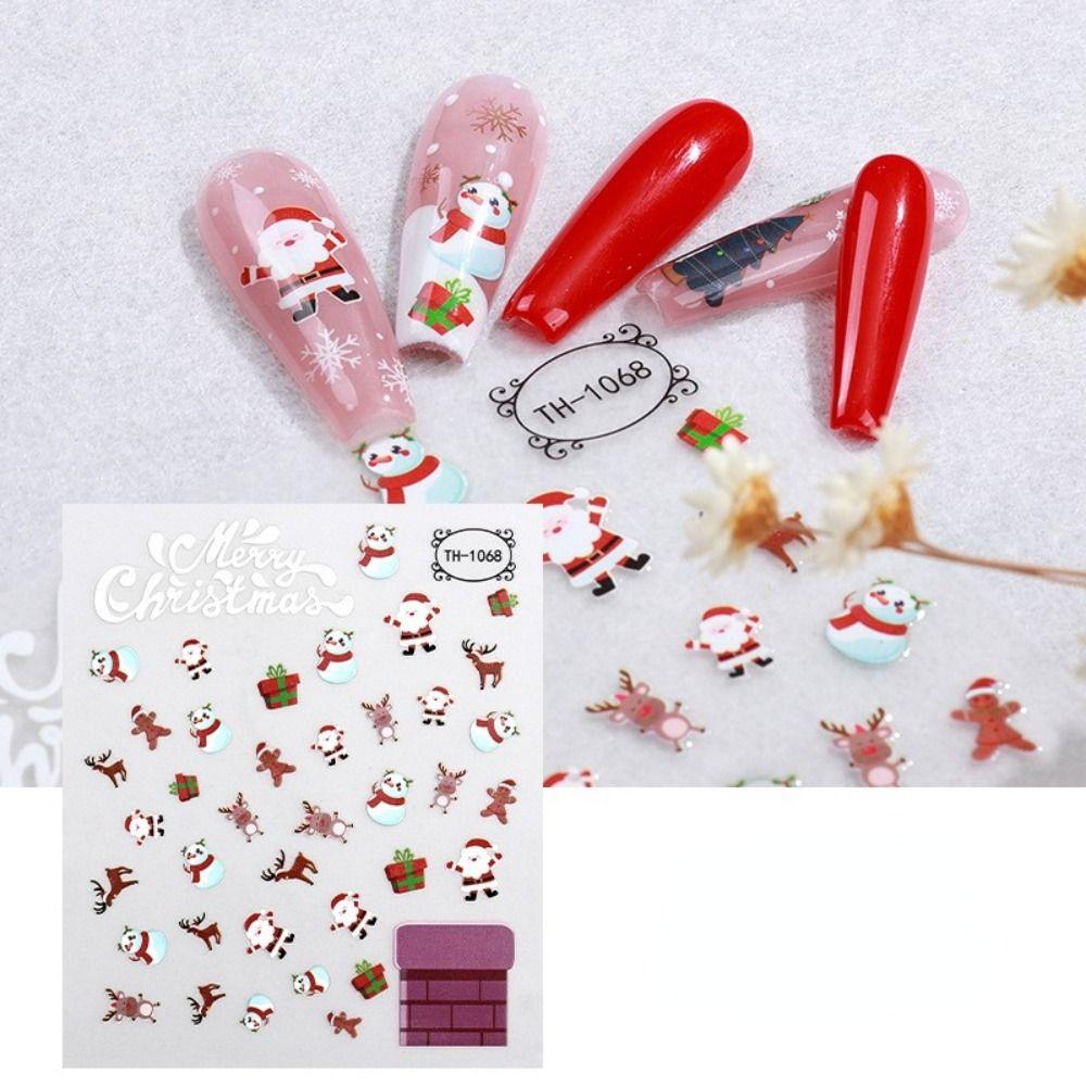 Claus Manicuring DIY Foils Nail Decals Nail Decoration Christmas Nail Sticker Nail Art Sticker