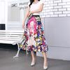Fashion  New Cartoon Print Pleated Skirt For Women Chic Wild High Waist Elastic Skirt Street Wear
