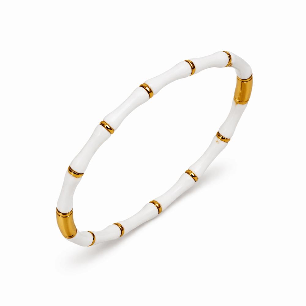 Stainless Steel Enamel Resin Bracelet Colorful Stainless Steel Bangle Bamboo Joint Bangle Party