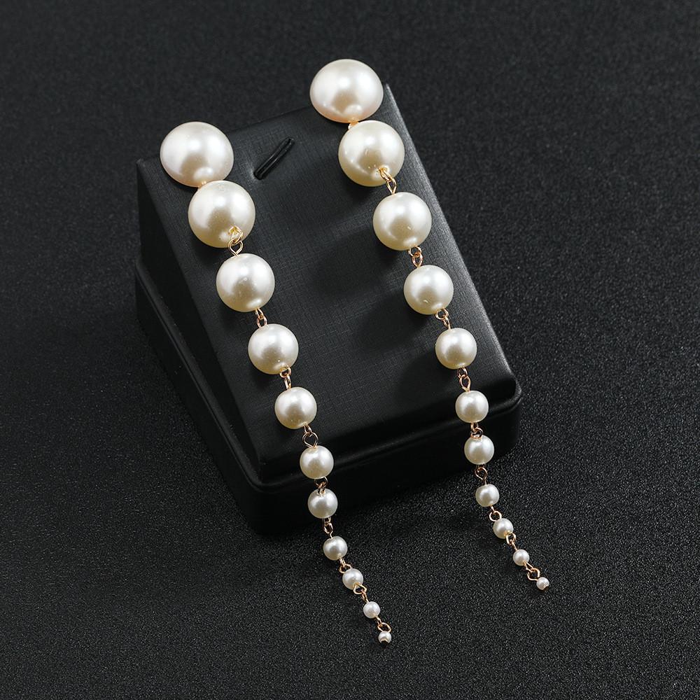 Geometric Drop Pearl Earrings For Women With Trendy Fall Style Fashion