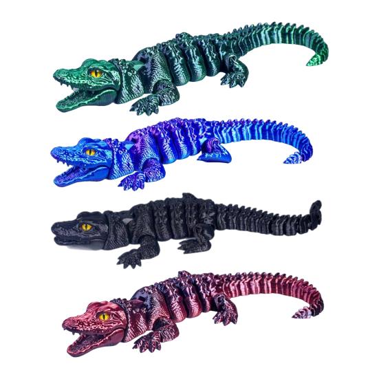 3D Printed Crocodile Articulated Animal Ornament Flexible Reptile Crocodile Fidget Toy