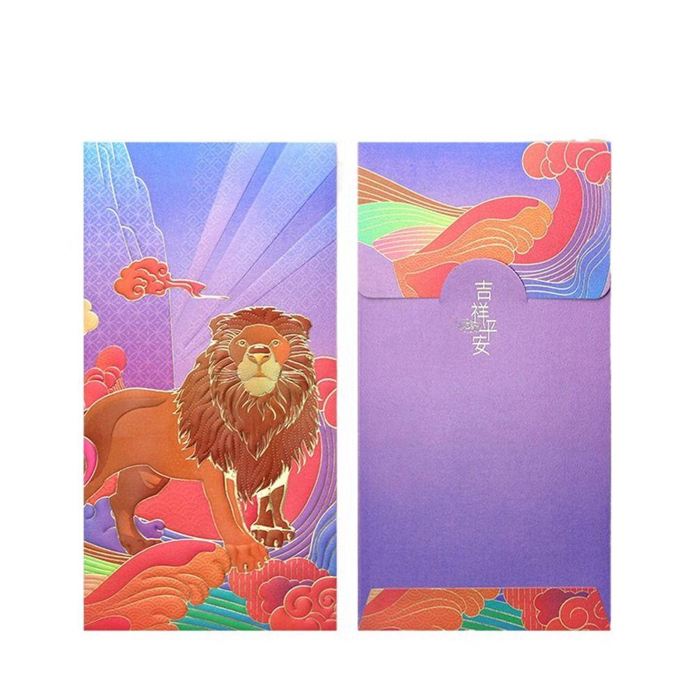 6Pcs Paper Traditional Red Pocket Chinese Style Lucky Money Pouch Cute Chinese Red Envelope  Wedding