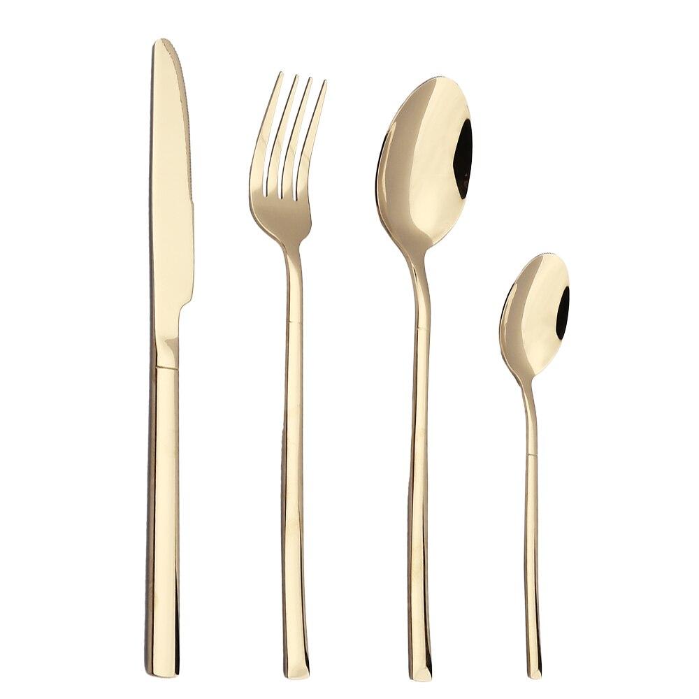 4 шт. набор столовых приборов из нержавеющей стали, нож, вилка, ложка, обеденный набор, кухонная посуда, черный набор столовых приборов, можно мыть в посудомоечной машине