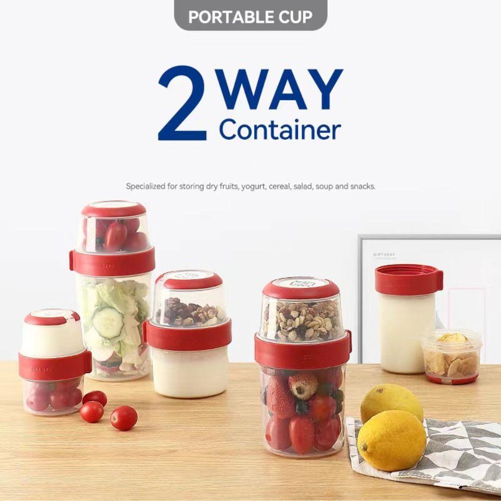 560ml Yoghurt Pots With Topping Oats Jars New Cereal And Milk On The Go Container Office Workers