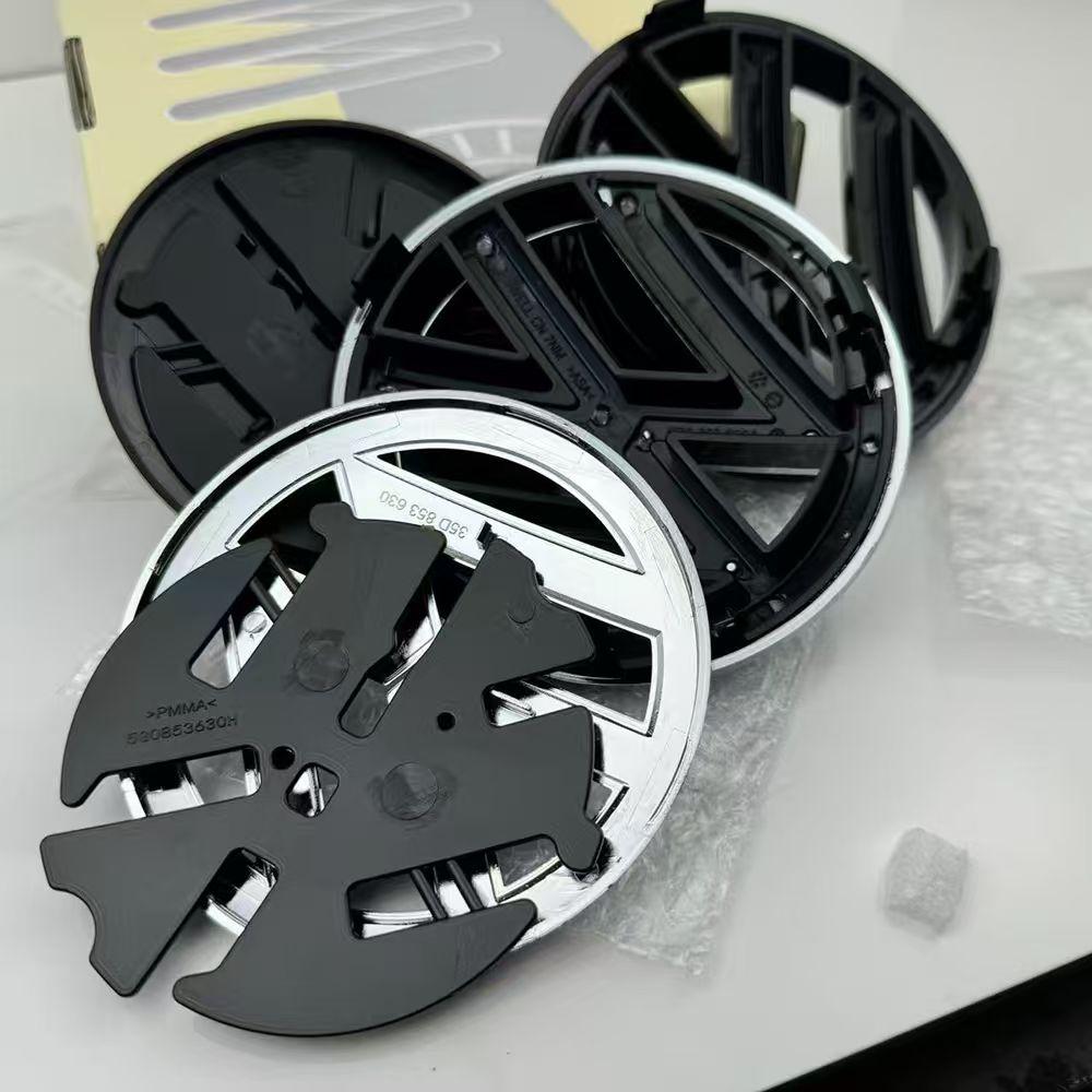 2026 Hot 2pcs 120mm 110mm Car Logo Emblem Hood Front And Rear Tail Mark Rear Badge 6R0853600A Accessory For VW Polo 2011 2012 2013