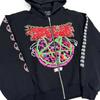 American Graffiti Print Loose Fit Zip-Up Hoodie Teens Casual Streetwear