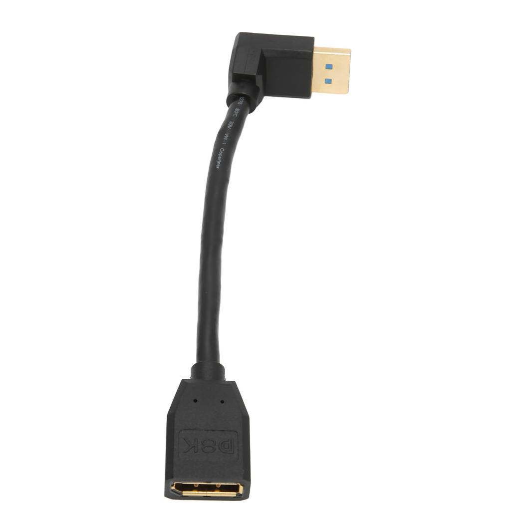 Кабель-удлинитель Displayport версии DP1.4, угловой 90 градусов, адаптер-удлинитель Displayport «папа» — Displayport «мама» для 8k 60 Гц, 4k 144 Гц