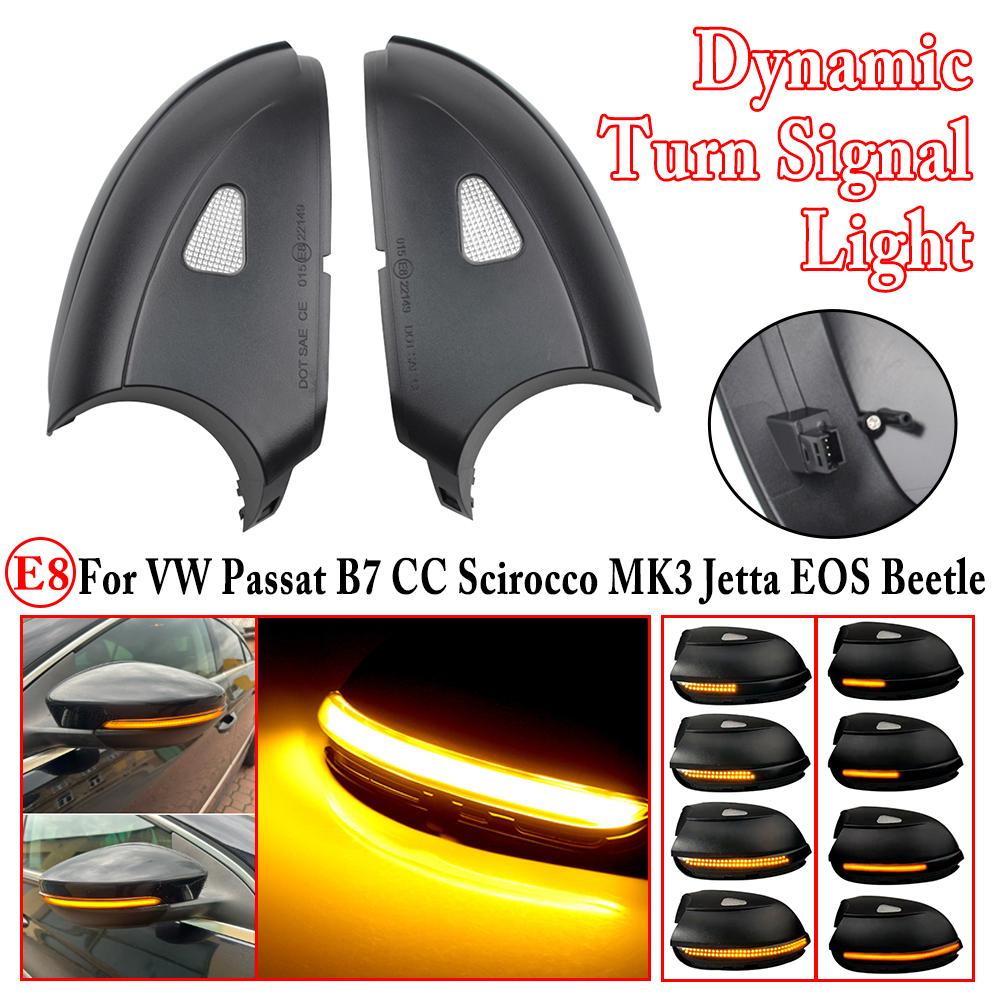 LED Side Wing Dynamic Turn Signal Light Rearview Mirror Indicator for VW Passat CC B7 Beetle Scirocco Magotan Jetta MK6 Euro PR