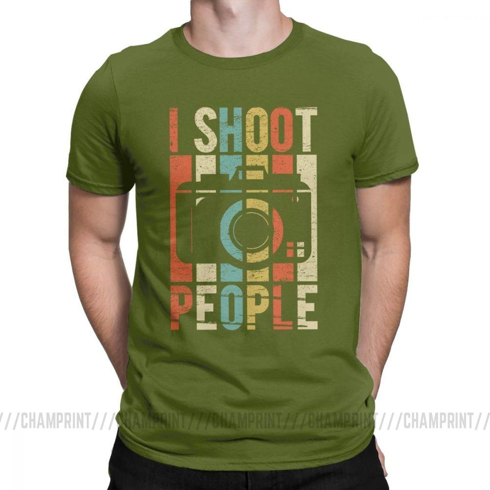 Мужская винтажная футболка с принтом 'Shoot People Photographer' Новинка 100% хлопок Футболка с коротким рукавом T