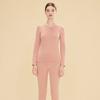 Women Unisex Thermal Underwear Set Round Neck Double-Sided Fleece Lined Base Layer Top Pants Winter Warm Long Johns