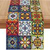 Льняная мексиканская керамическая плитка Talavera Jiudungs, дорожка на стол 72 дюйма, скатерть для мексиканской фиесты, украшения и принадлежности для вечеринки Cinco De Mayo