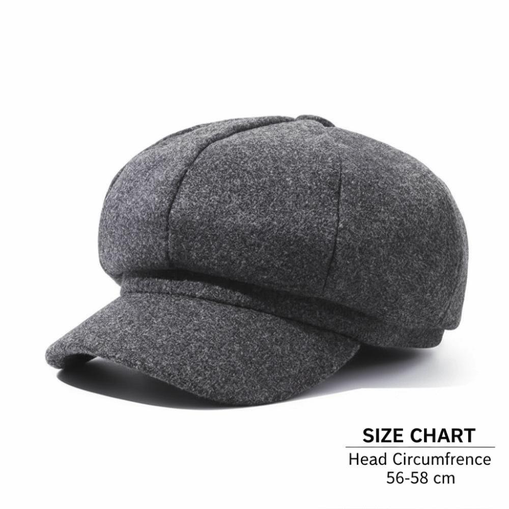 Cotton Beret Hat Windproof Painter Caps Casual Octagonal Newsboy Cap Autumn Winter