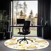 excavator Printed Round Rug Carpet Chair Rug Area Rug Entryway Doormats,for Office Chair Living Room Bedroom Kitchen Room.