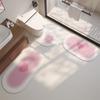 Коврик для пола из диатомовой грязи для ванной комнаты, U-образный коврик для ванной комнаты и туалета, коврик для двери туалета, бытовой трехкомпонентный водопоглощающий и противоскользящий коврик