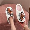 Farmer Ranch Horse Pattern Embroidered Plush Home Thick-Soled Comfortable Furry Slippers Cute Warm Non-Slip Indoor Slippers