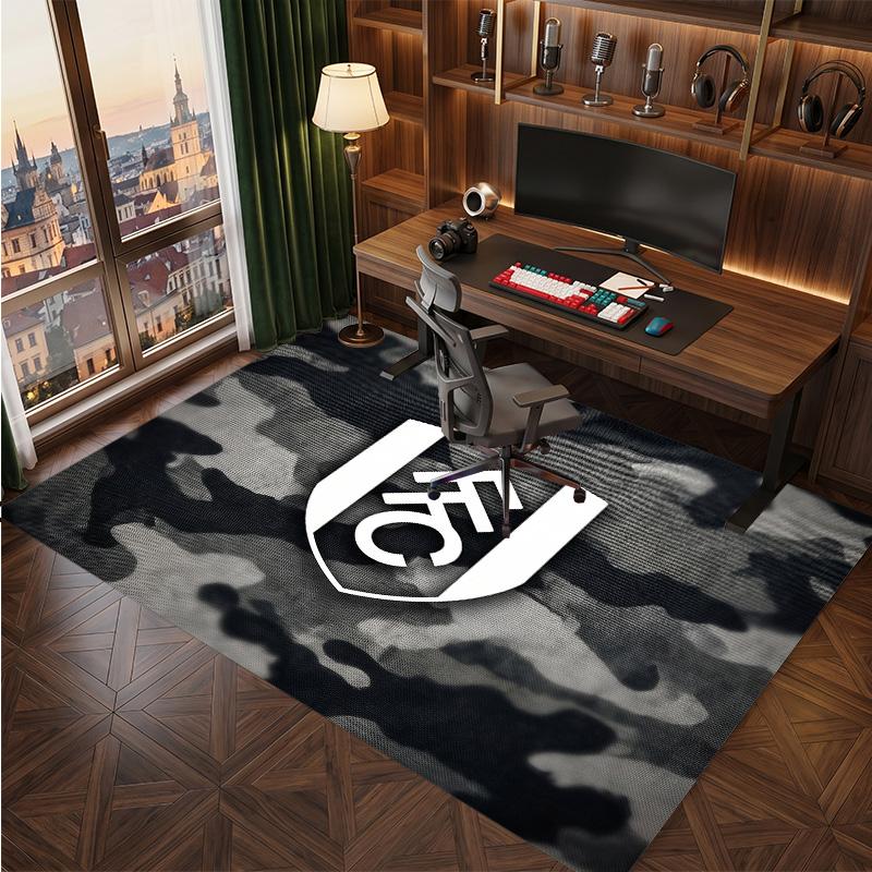 Fulham Football Print Crystal Velvet Rug, Comfortable Water Absorbent Non Slip Indoor Floor Carpet