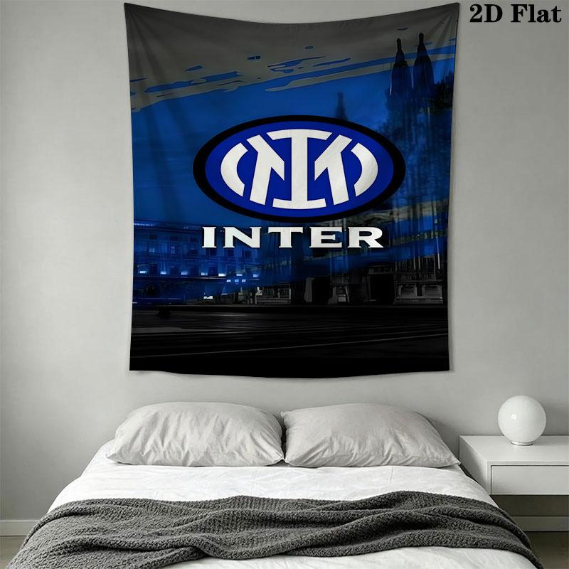 Inter logo Wall Hanging Printed Fabric Blanket Decorative Tapestries for Bedroom Living Room Home Decor