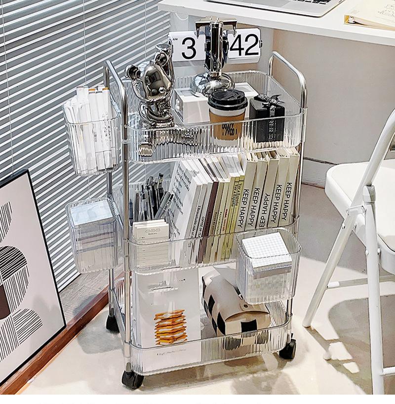 Тележка на колесиках для ванной комнаты, органайзер для хранения, передвижной стеллаж, органайзер, тележка для хранения косметики для офисной кухни