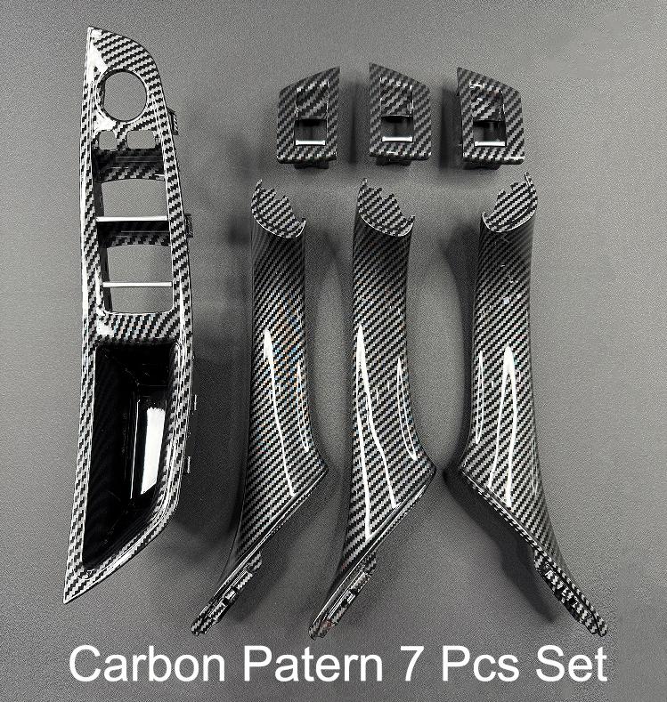 Carbon Fiber Inner Handle for F10 F11 F18 BMW 5 Series Armrest Pull Trim Cover 7 Pcs Set 51417225875 51417261933 51417225879