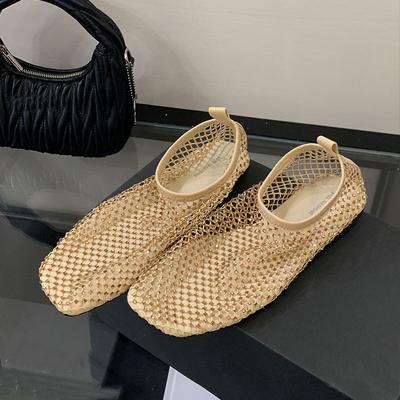 Модная женская обувь из сетки, женские слипоны, женские балетки, роскошные женские балетки с мелким вырезом, дышащие, с квадратным носком