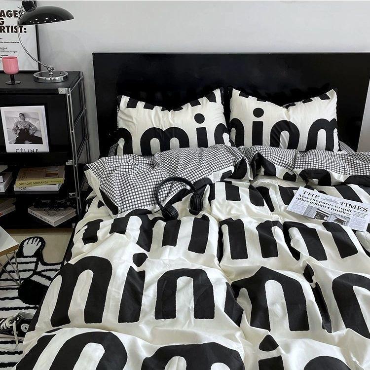 Комплект постельного белья в скандинавском стиле с черным горошком, простыня, пододеяльник, полуторный, двуспальный, королевский, скандинавское постельное белье, комплекты постельного белья для мальчика и девочки