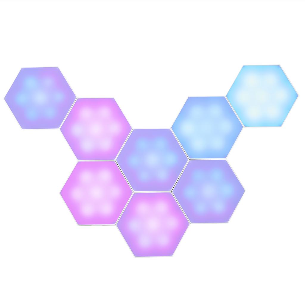 10PCS BT Connected RGB Hexagon Light Ambient Lamp Wall Decorative Lighting with Controller