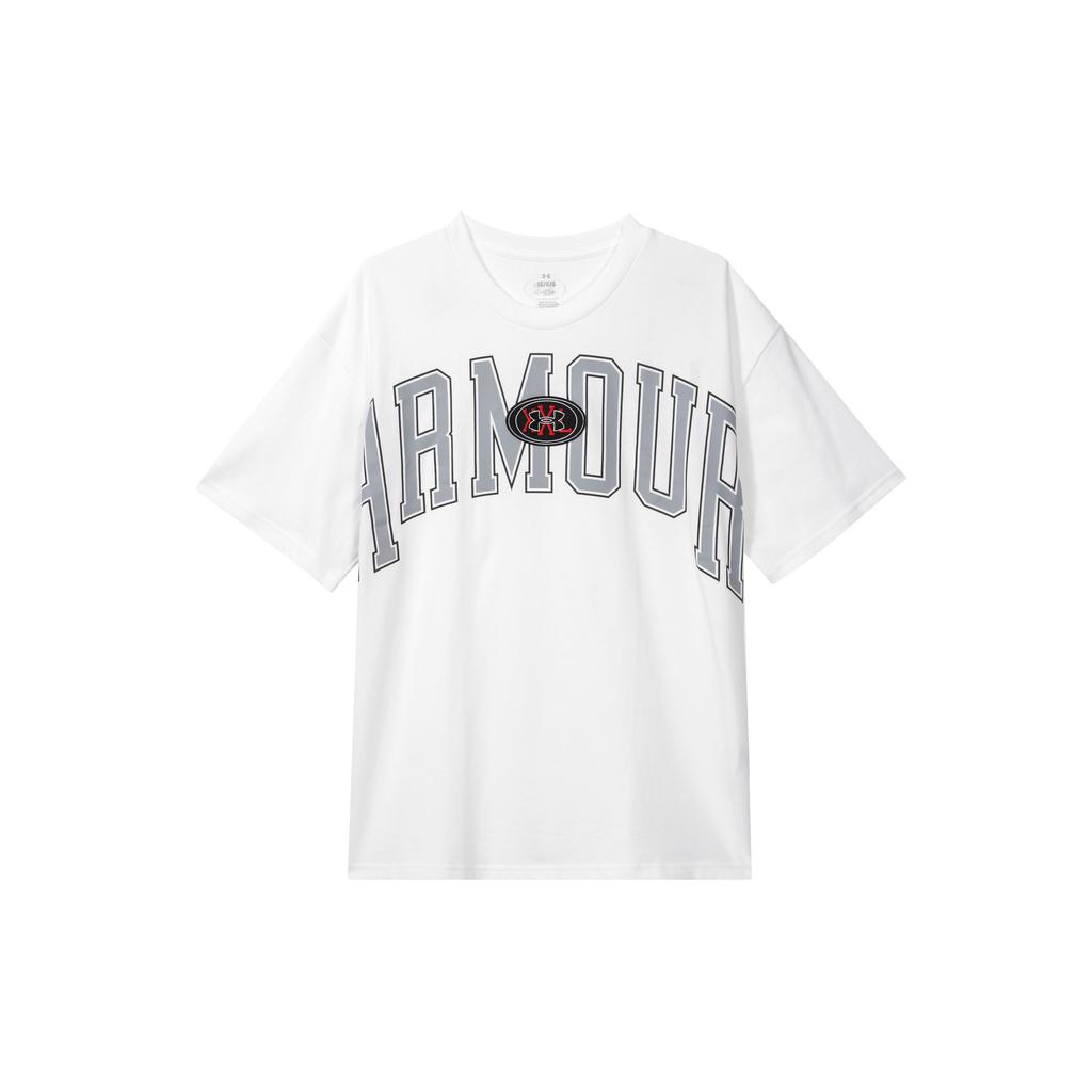 Under Armour Футболка мужская с коротким рукавом и принтом букв American Vintage, свободная, белая 1379558-100