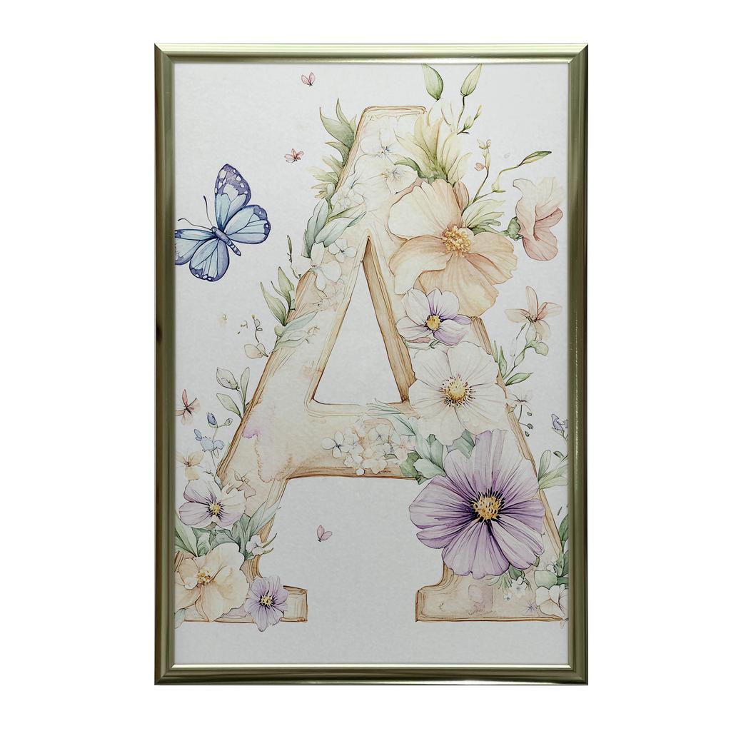 Poster Floral Letter "A" For Children Poster Floral Letter "A" For Children, 70X100 Cm, Frameless, Matte Paper 230 Gsm